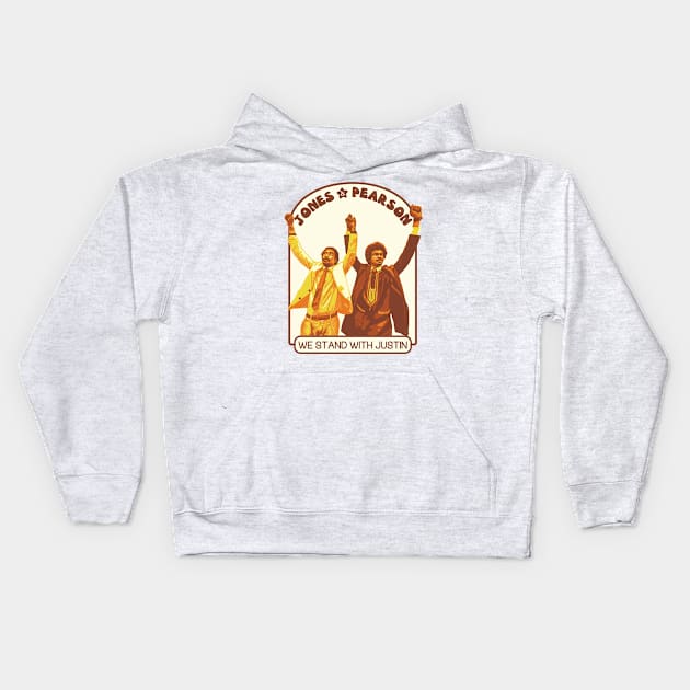 Jones & Pearson - We Stand With Justin Kids Hoodie by Slightly Unhinged